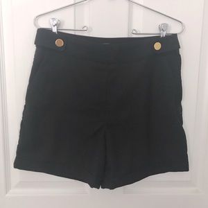 H&M High-waist Buttoned Black Sailor Shorts | 8